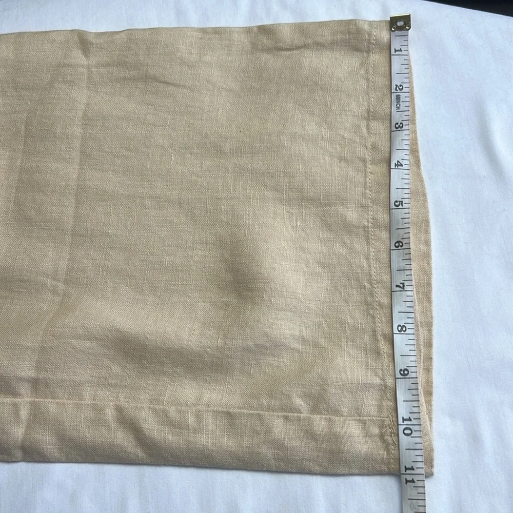 Lauren Ralph Lauren Linen Wide-Leg Drawstring Waist Tan Pants SZ 6